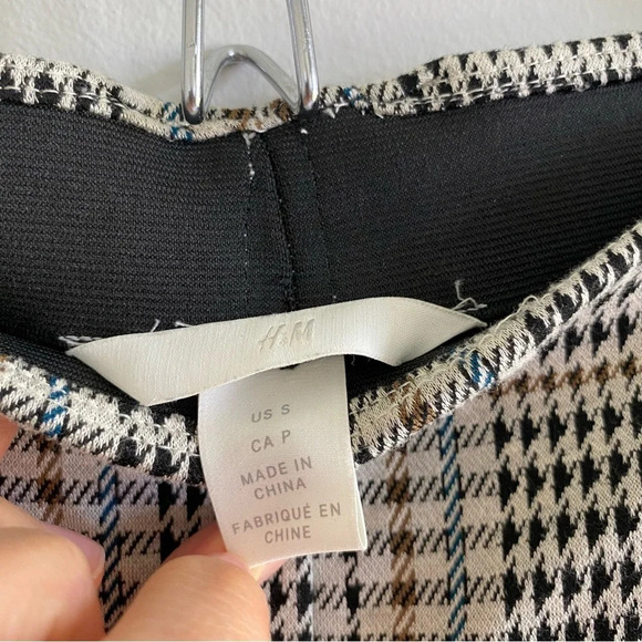 H&M Plaid Blazer and Stretchy Wide Leg High Rise Pants Set Size S/4 - Picture 9 of 13